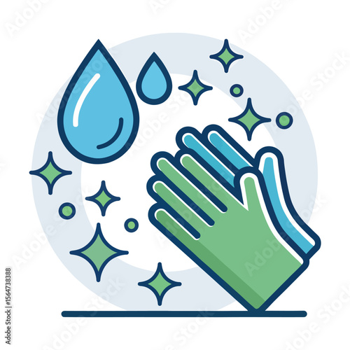 Hands Washing: An illustration of hands being washed under water. Symbolizing cleanliness and hygiene.