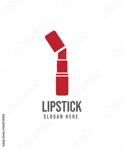 Lipstick logo, female face lipstick logo design, vector illustration