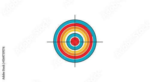 Target Circle Illustration With Concentric Colorful Rings