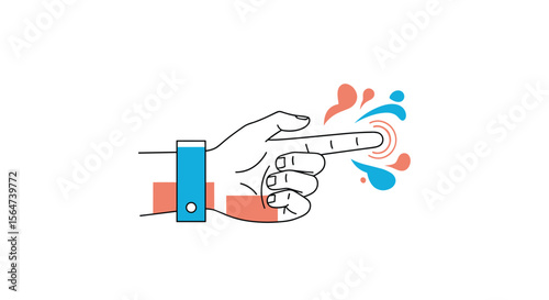 Hand Touching Screen Icon Technology User Experience
