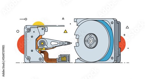 Exploded View Of A Hard Disk Drive