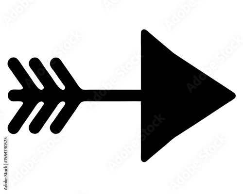 A black and white image of a simple arrow pointing right