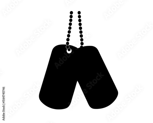 A poignant black and white silhouette image of two military dog tags