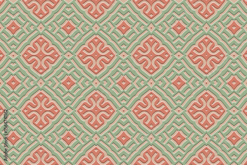 Ethnic patterned background, cover design, banner, wallpaper. Geometric decorative boho 3d pattern, embossing. Tribal ornaments, arabesques, mandala, fresco of the East, Asia, India, Mexico, Aztec.