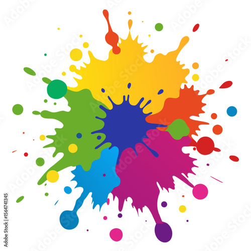 colorful ink splashes