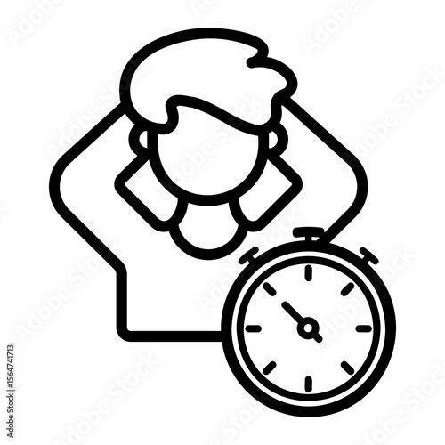 procrastination Line Icon