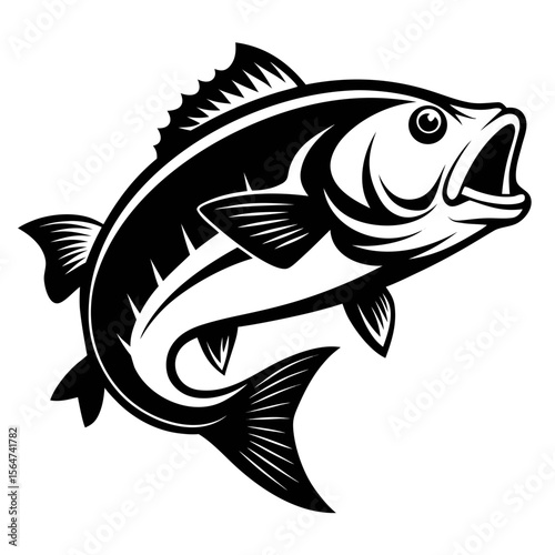 vector illustration of a fish silhouette black