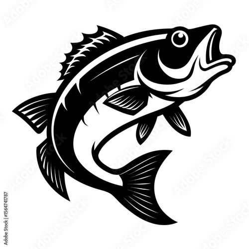 fish vector illustration silhouette black