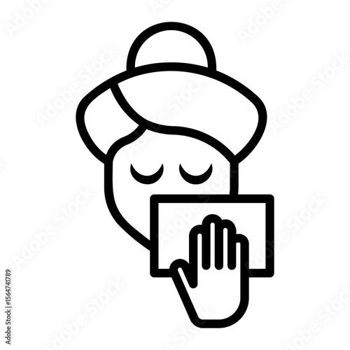wash face Line Icon