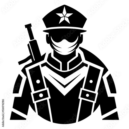 police officer vector illustration silhouette black