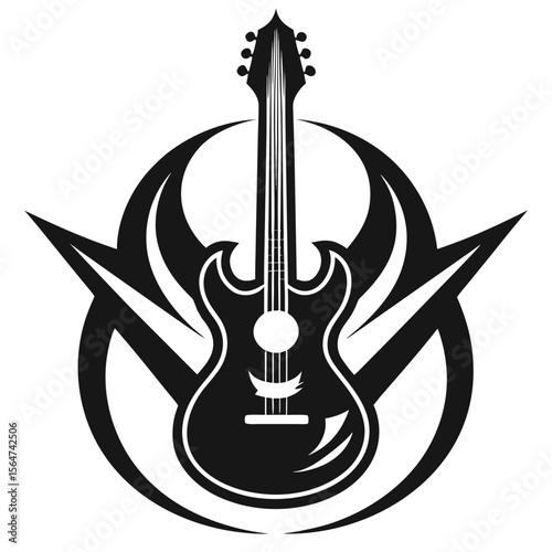 guitar vector illustration silhouette black