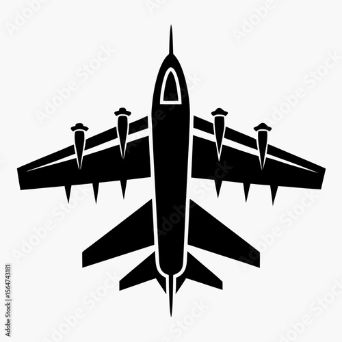 military jet fighter silhouette black