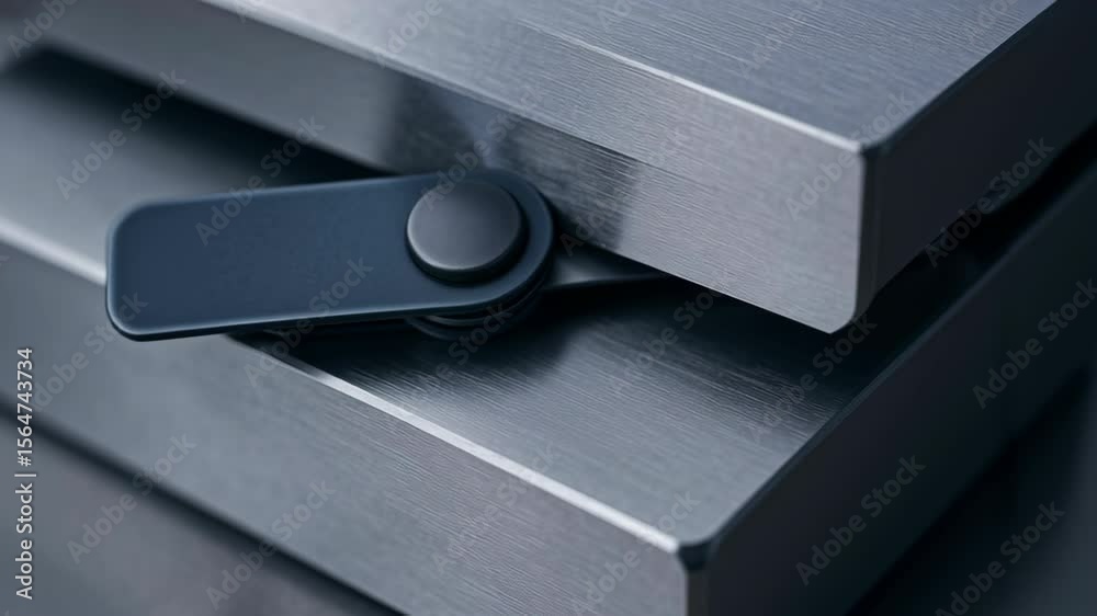 Metallic hinge close up with durable mechanical connection and precision control in industrial manufacturing processes ensuring quality and accuracy