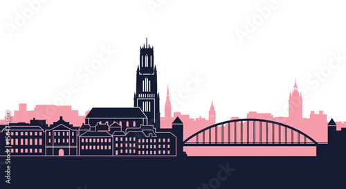 The Skyline of City in The Netherlands
