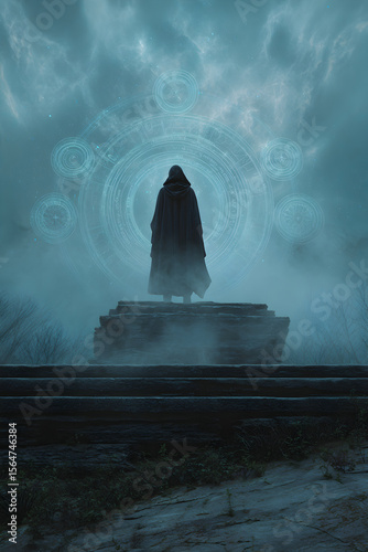 Mystical Guardian Amidst Celestial Secrets: Unveiling Ancient Mysteries Beyond the Veil of Reality