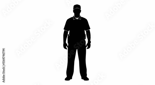 Security Guard Vector – Silhouette for Safety, Protection, and Professional Occupation Concepts
