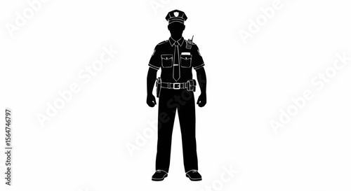 Security Guard Vector – Silhouette for Safety, Protection, and Professional Occupation Concepts