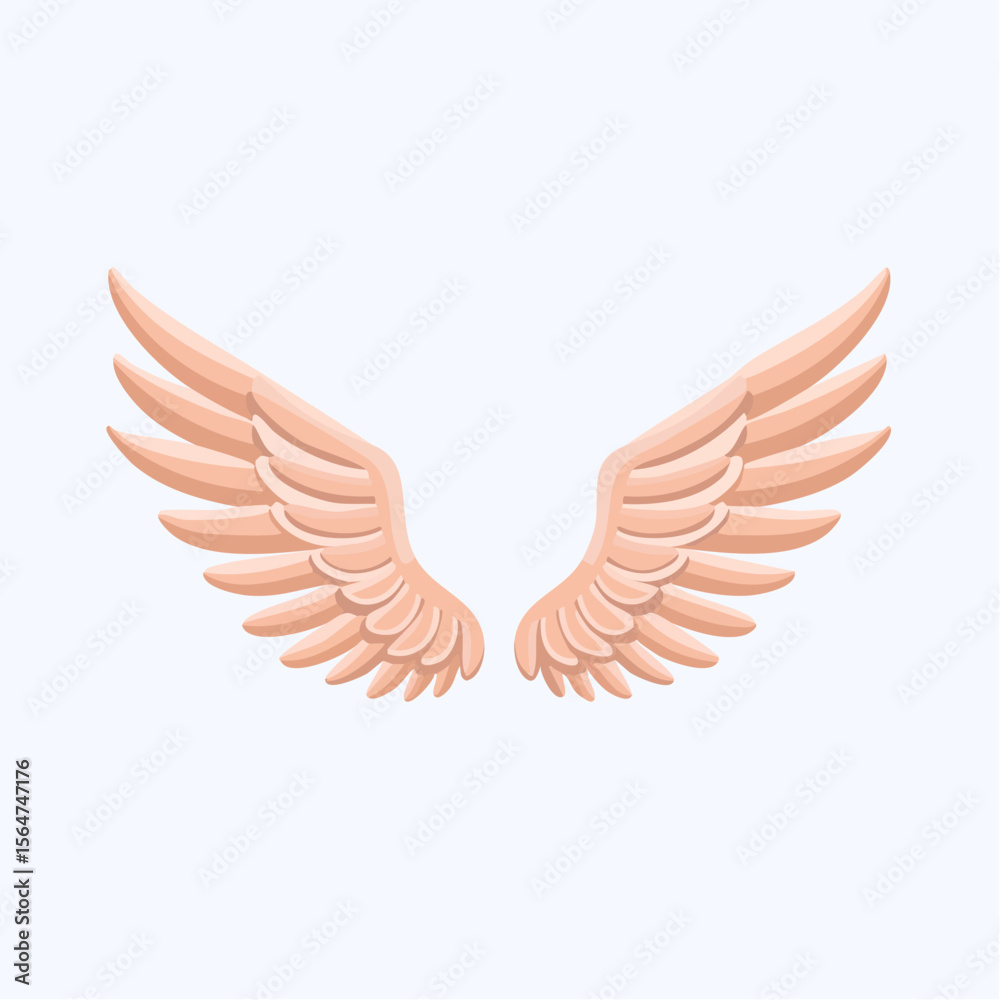 Fototapeta premium Elegant Peach Angel Wings Illustration Perfect for Design Projects