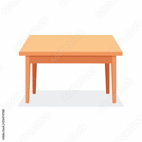 Simple Wooden Table Illustration Clean, Minimalist Design for Home or Office