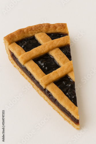 crostata slice isolated on white 