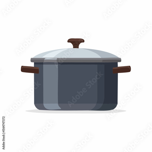 Sleek Modern Stock Photo of a Stainless Steel Cooking Pot with Lid