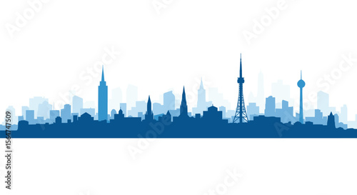 City Skyline Silhouette Across The World At Peace
