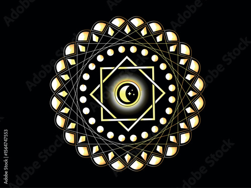 mandala design, moon phases, moon phases, sacred geometry art design