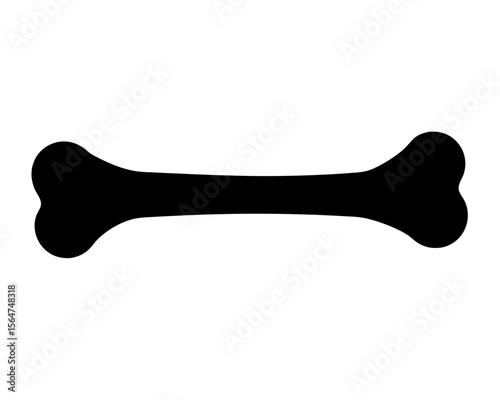Black Bone Silhouette on White Background, A Classic Dog Treat Symbol