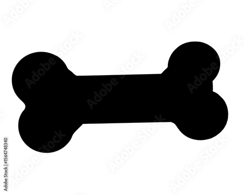 Silhouette of a dog bone treat against a stark white backdrop