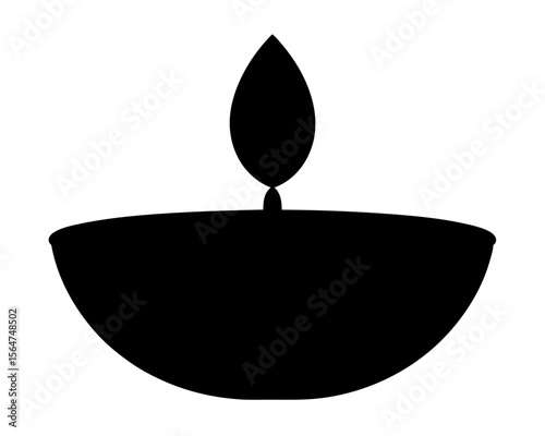Silhouette of a traditional Diwali oil lamp, symbolizing light and prosperity