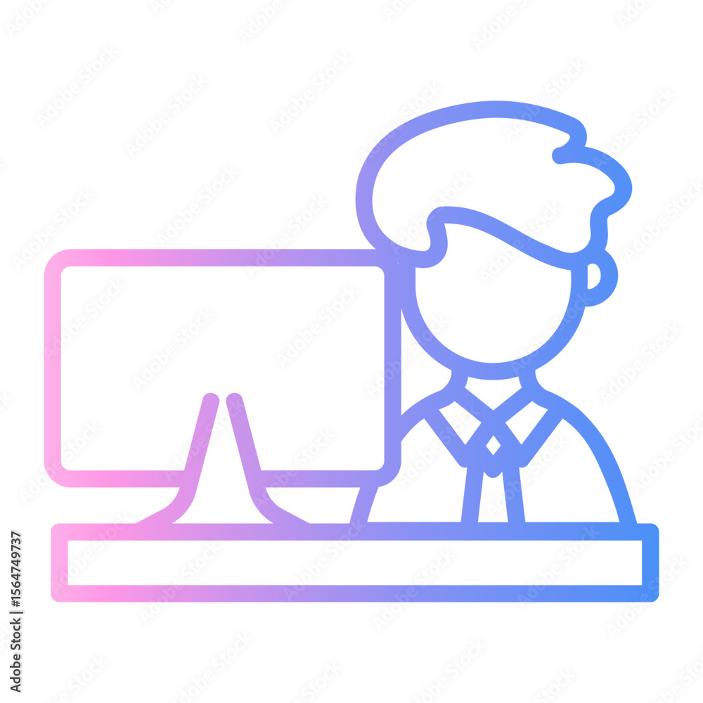 work time Line Gradient Icon work time Line Gradient Icon