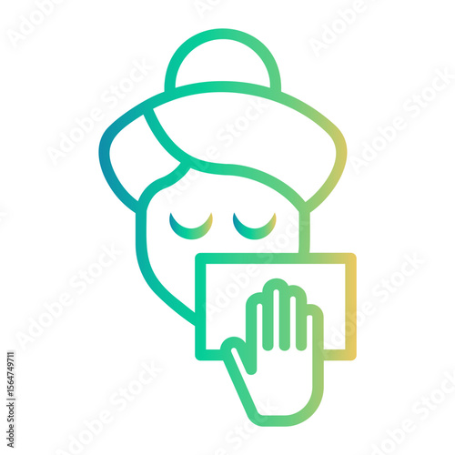 wash face Line Gradient Icon