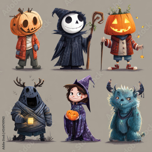 halloween monsters set