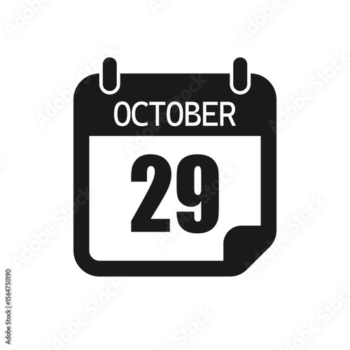 Vector icon page day calendar - 29 October month