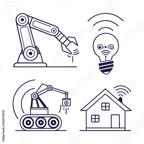 vector illustration of a set of house icons
