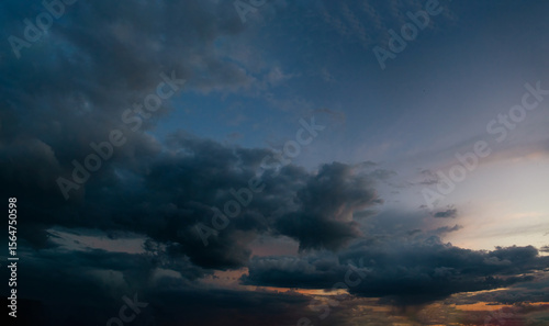 Beautiful sunset sky with amazing colorful clouds