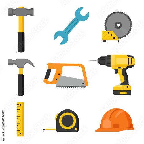 Collection of various tools commonly used in construction and home improvement projects.
