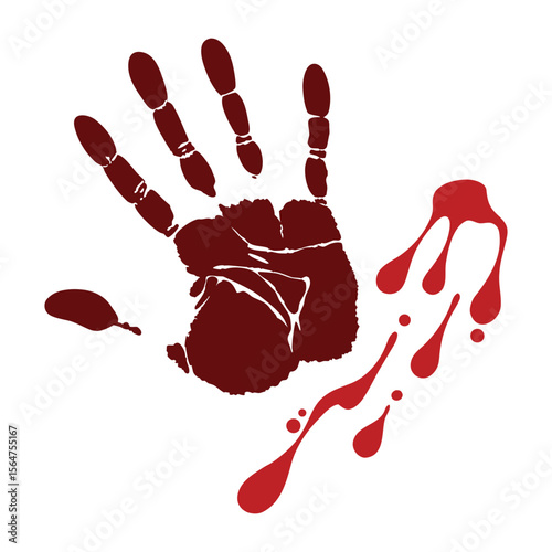 Bloody Handprint with Dripping Blood
