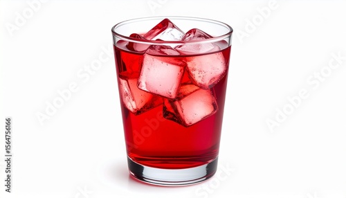Wallpaper Mural Refreshing Red Drink with Ice Cubes in Glass. Torontodigital.ca