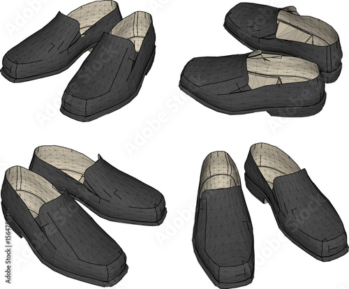 vector sketch illustration of formal shoe design for work with formal appearance
