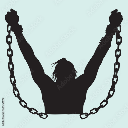 Freedom Silhouette of Hands Breaking Chains