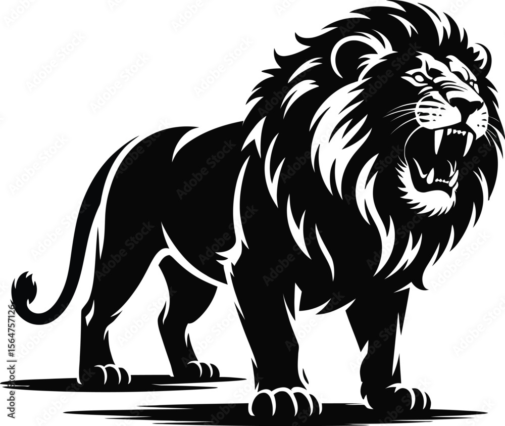 Fototapeta premium Vector black silhouette of a animals on a white background