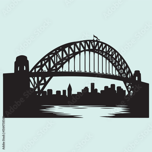 Silhouette of Australia’s Harbor Bridge Landmark