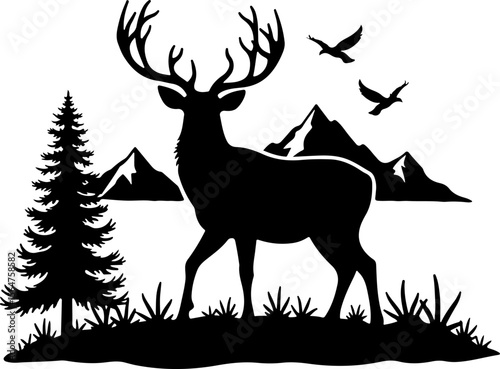 Deer Hiking outdoor, adventure, mountains, 
