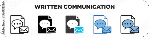 Written Communication Icon Pack Line Glyph