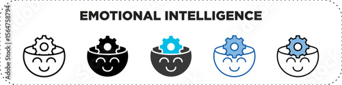 Emotional Intelligence Icon Pack Line Glyph