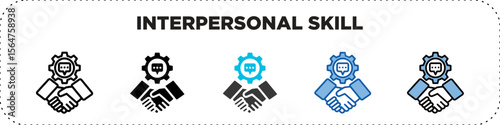 Interpersonal Skill Icon Pack Line Glyph