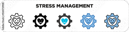 Stress Management Icon Pack Line Glyph