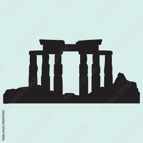 Old Architectural Ruins Silhouette 