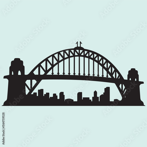Australia Harbor Bridge Silhouette